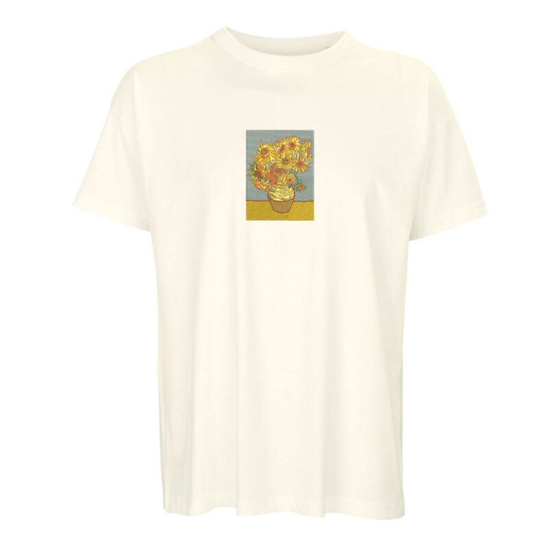 Mikina s vlastní výšivkou slunečnice inspirovaná Van Goghem Mikina s vlastní výšivkou slunečnice inspirovaná Van Goghem
