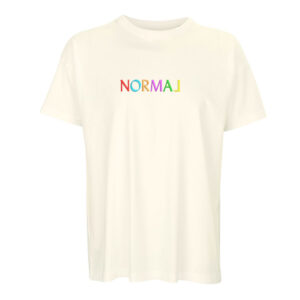 Trička s výšivkou „Normal“ – buďte jiní! Bílé tričko s výšivkou Normal | stylová trička s výšivkou