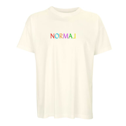 Trička s výšivkou „Normal“ – buďte jiní! Bílé tričko s výšivkou Normal | stylová trička s výšivkou