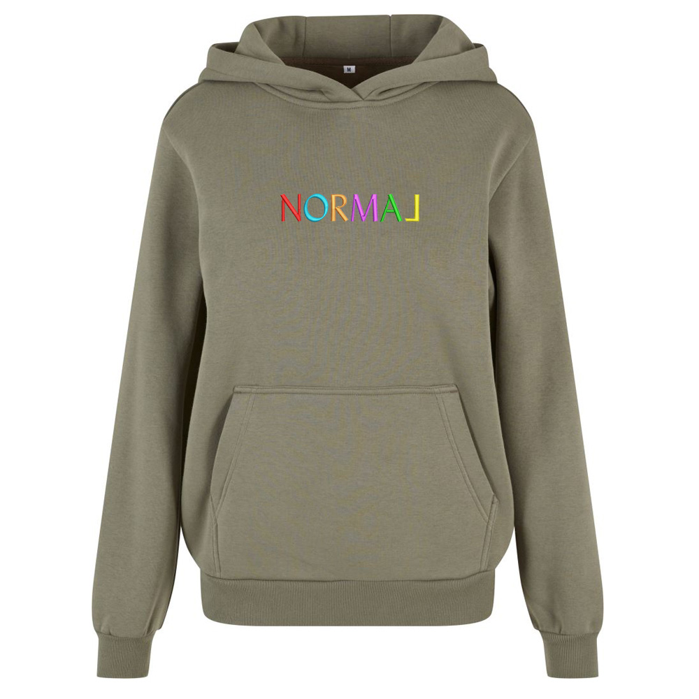 Trička s výšivkou „Normal“ – buďte jiní! Khaki mikina s výšivkou Normal | mikina s výšivkou