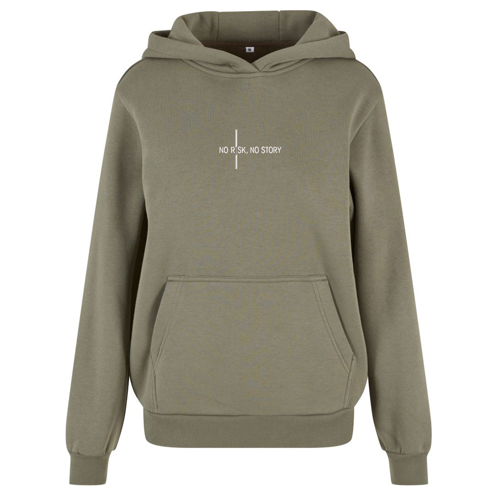 Motivační výšivka na oblečení „No risk, no story“ Mikina s motivační výšivkou „No risk, no story“