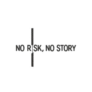 Motivační výšivka na oblečení „No risk, no story“ Motivační výšivka na oblečení – No risk, no story