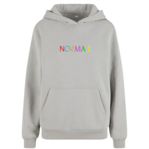 Trička s výšivkou „Normal“ – buďte jiní! Šedá mikina s výšivkou Normal | mikina s výšivkou