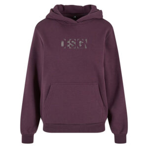 Mikina s výšivkou „Design“ Fialová mikina s výšivkou Design – stylová a originální