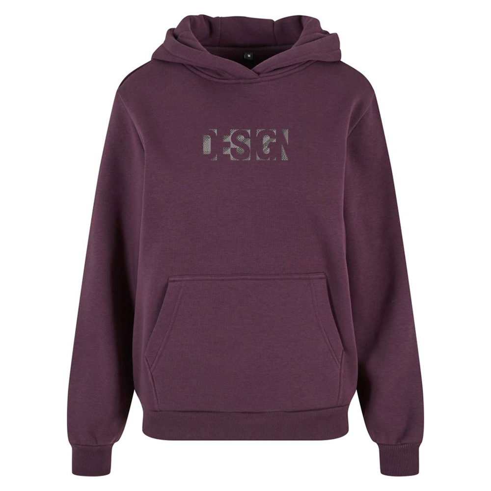 Mikina s výšivkou „Design“ Fialová mikina s výšivkou Design – stylová a originální