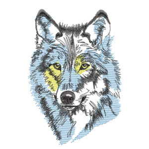 Trička a mikiny s výšivkou Vlk Sketch – síla divoké přírody Tričko s výšivkou vlka – symbol přírody